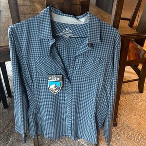 KÜHL Blue Checkered Button-Up Shirt